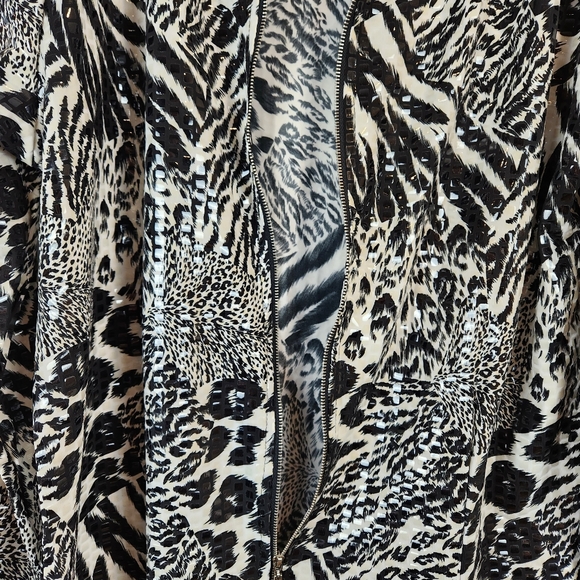 Birch Hill Animal print Sequin Zipfront Jacket Size L - Picture 7 of 8